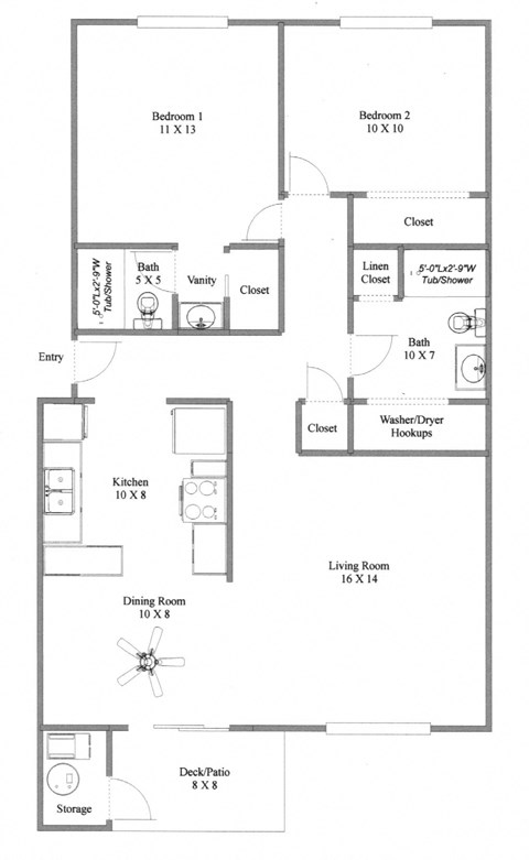 Wellington Estates 2 Bed 2 Bath 937 sq ft